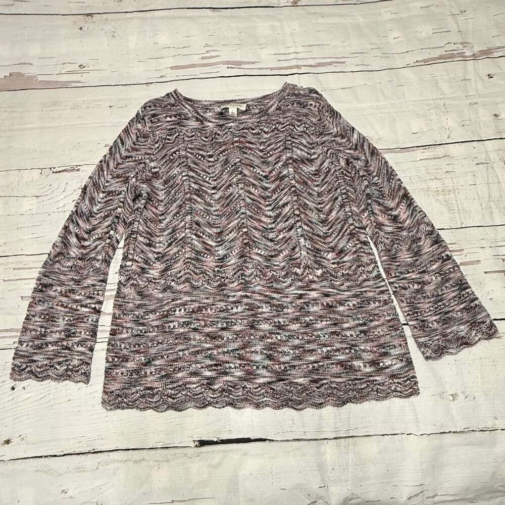 Vintage America Multicolored‎ Womens Sz L Pullover Sweater Bell Long Sleeves